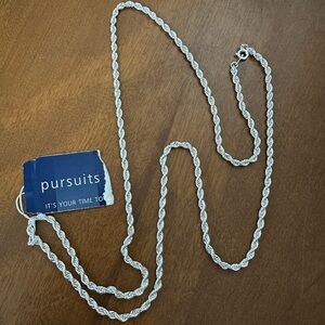 Pursuits Silver Twisted Rope Necklace